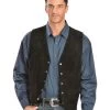 Scully Men's Lambskin Calf Suede Snap Front Vest