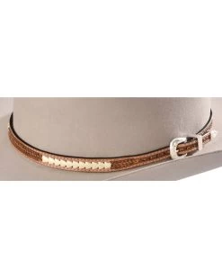 Stitched Basketweave Leather Hat Band