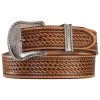Justin Men's Bronco Basketweave Leather Belt