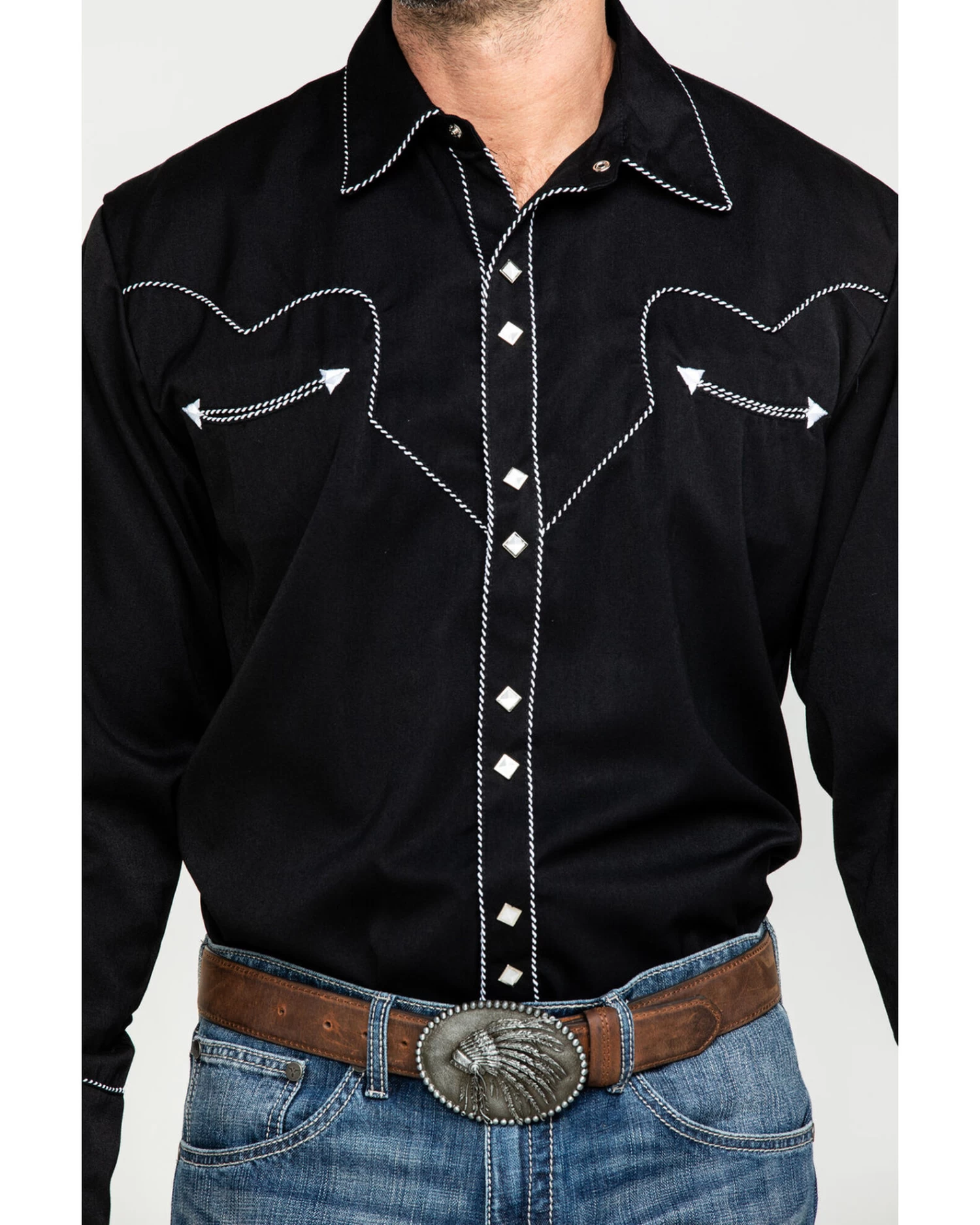 Scully Men's Embroidered Long Sleeve Snap Western Shirt - Image 4