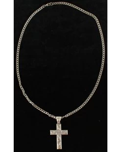 Twister Men's Floral Scroll Cross Necklace 