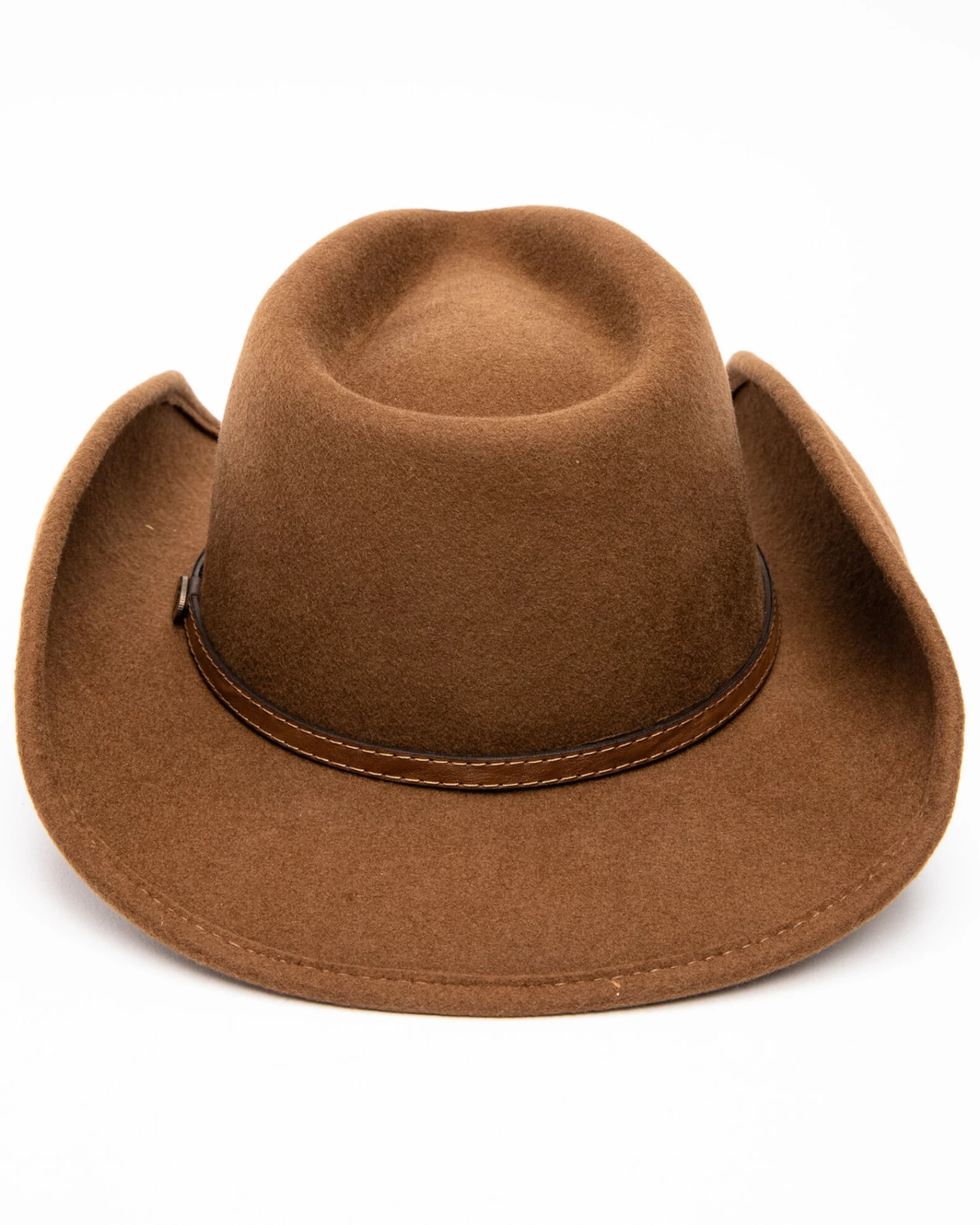 Cody James Men's Fawn Pinch Front Leather Stud Band Wool Hat - Image 5