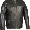 Milwaukee Leather Men's Quilted Shoulders Snap Collar Leather Jacket