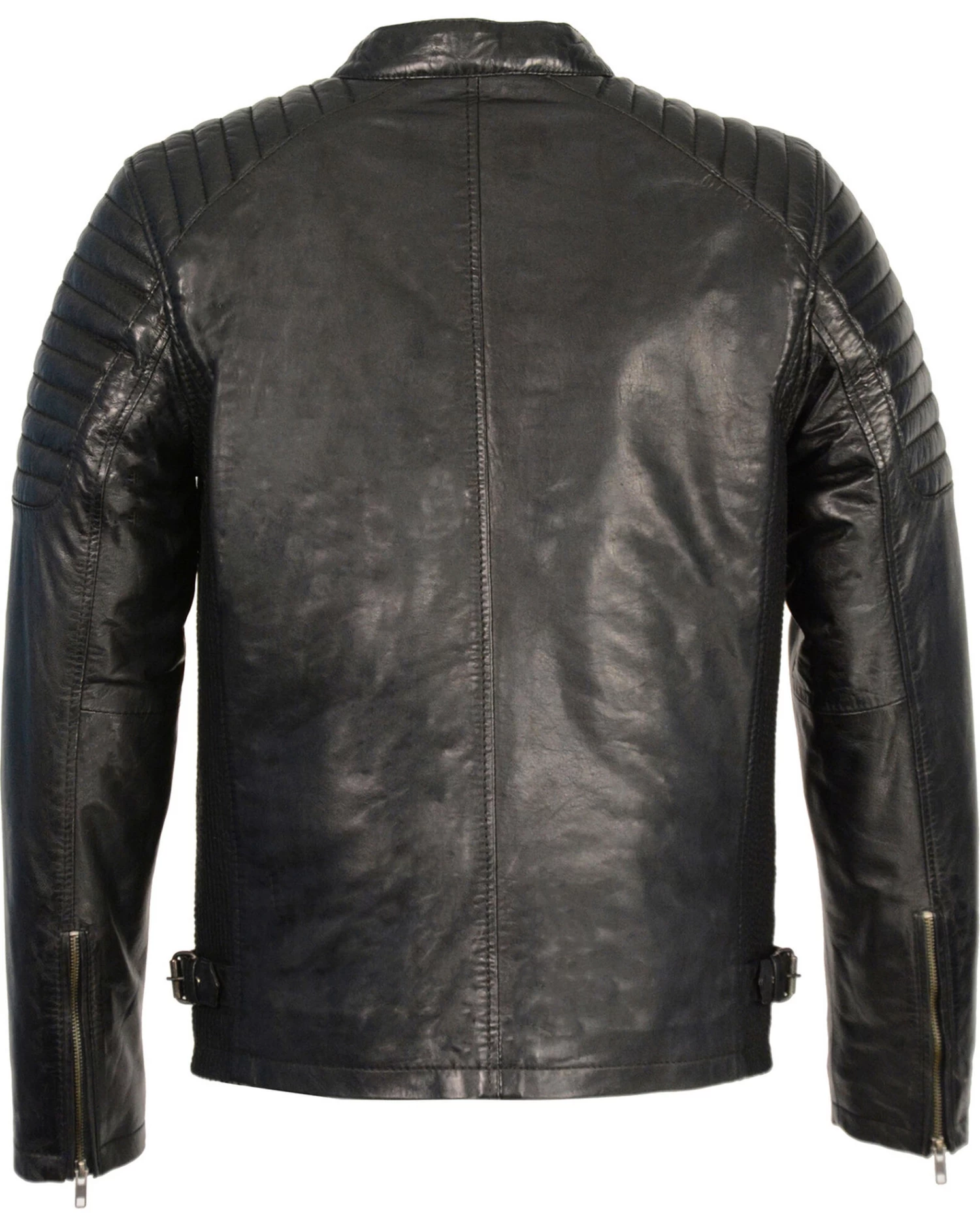 Milwaukee Leather Men's Quilted Shoulders Snap Collar Leather Jacket - Image 2