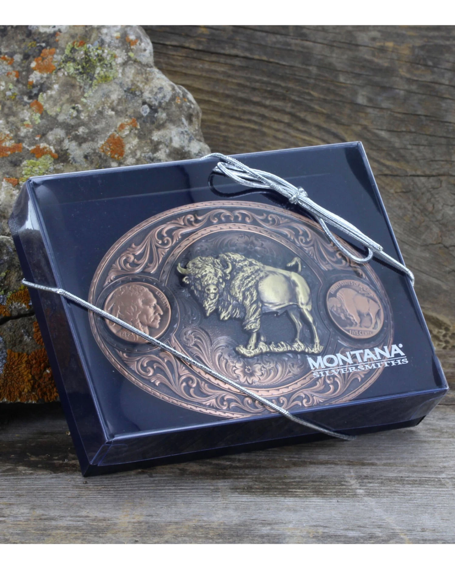 Montana Silversmiths Men's Copper Buffalo Indian Head Nickel Belt Buckle - Image 2