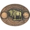 Montana Silversmiths Men's Copper Buffalo Indian Head Nickel Belt Buckle 