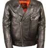 Milwaukee Leather Men's Side Belt Utility Pocket Motorcycle Jacket