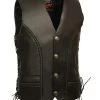 Milwaukee Leather Men's Buffalo Snap Braided Side Lace Vest