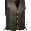 Milwaukee Leather Men's Buffalo Snap Side Lace Vest - Big