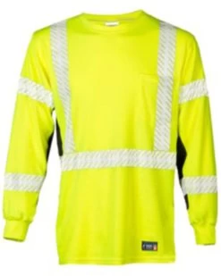 Kishigo Men's FR Hi-Vis Long Sleeve Work Pocket Shirt - Big 