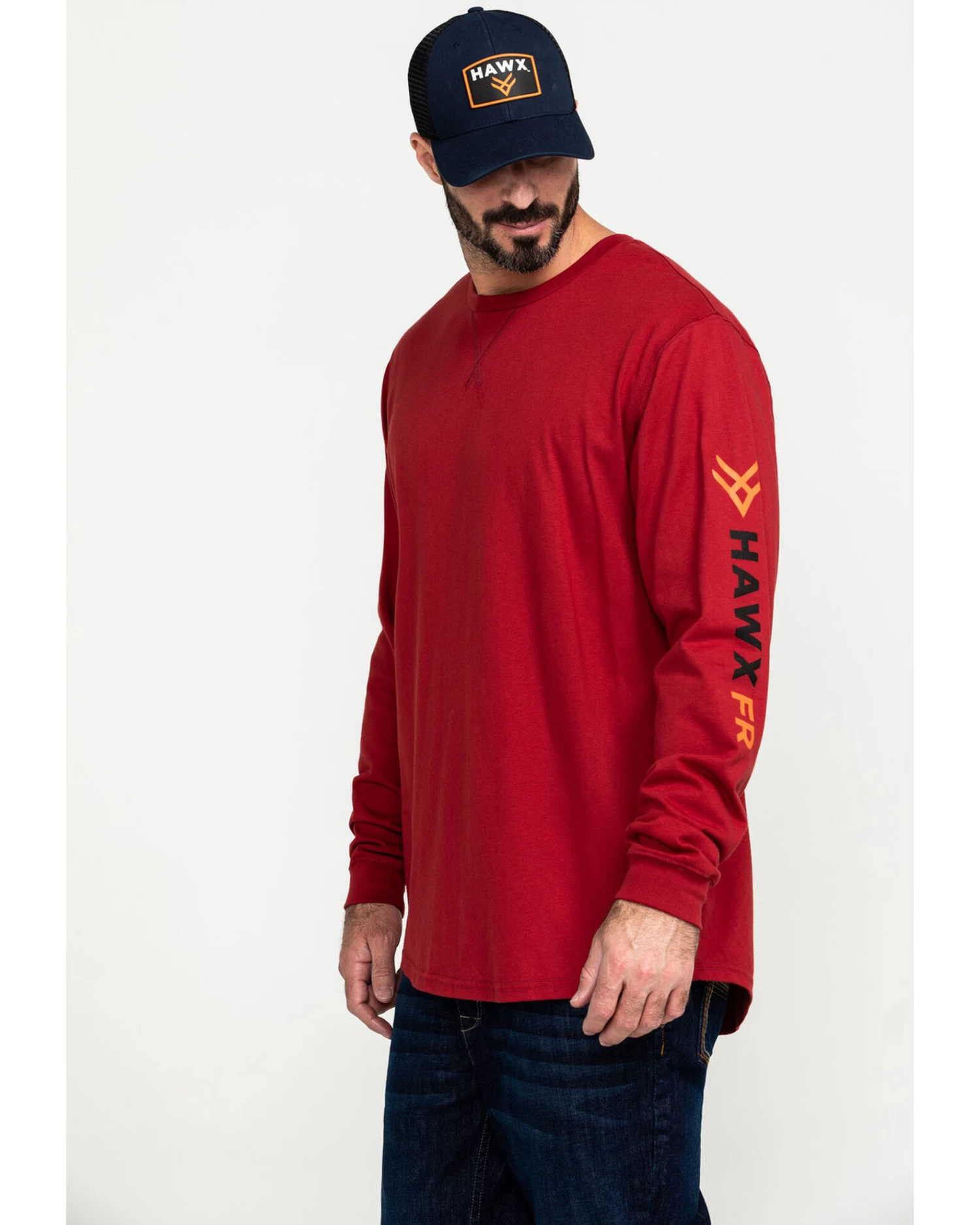 Hawx Men's FR Logo Long Sleeve Work T-Shirt - Tall - Image 3