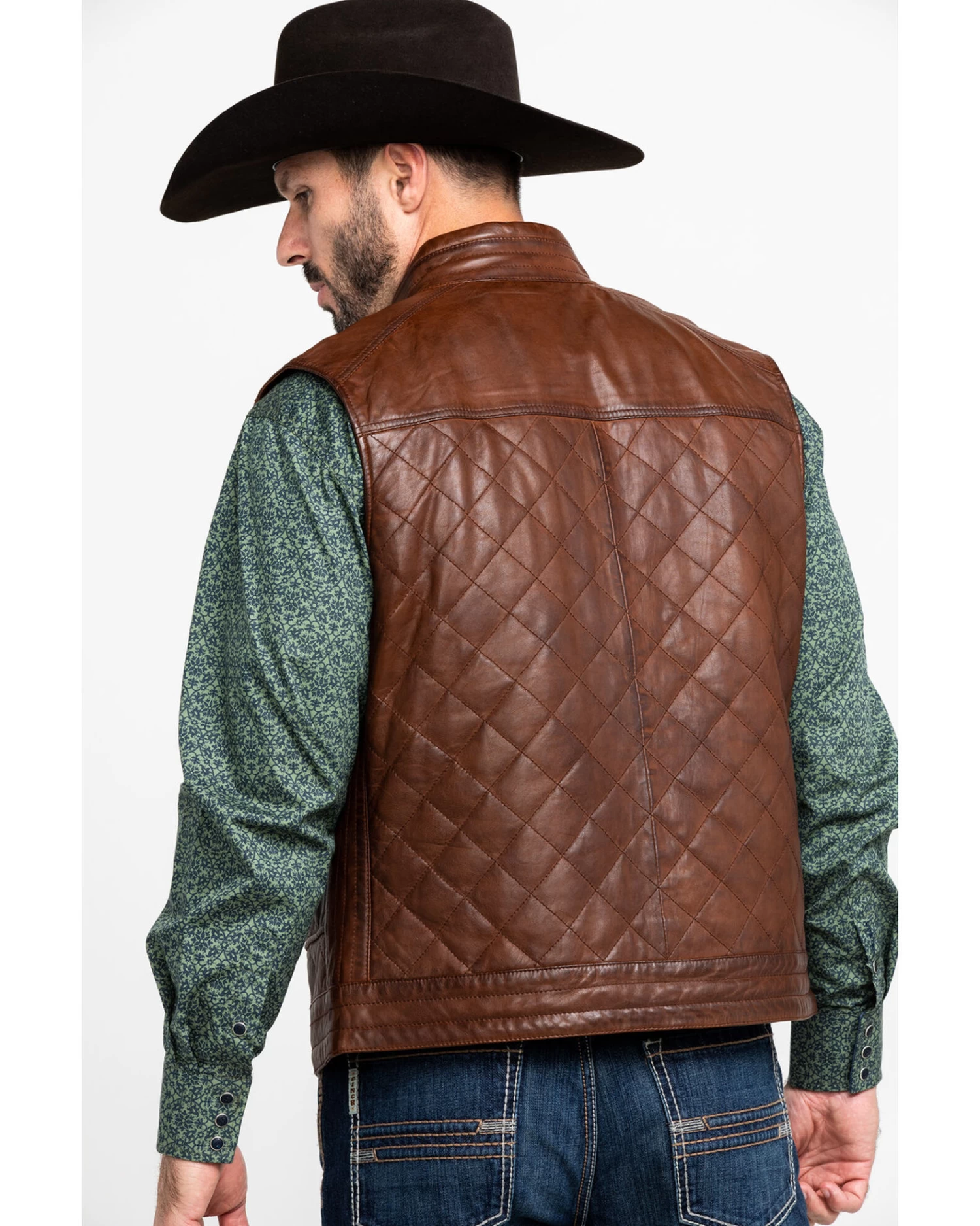 Scully Leatherwear Men's Quilted Leather Vest - Image 2