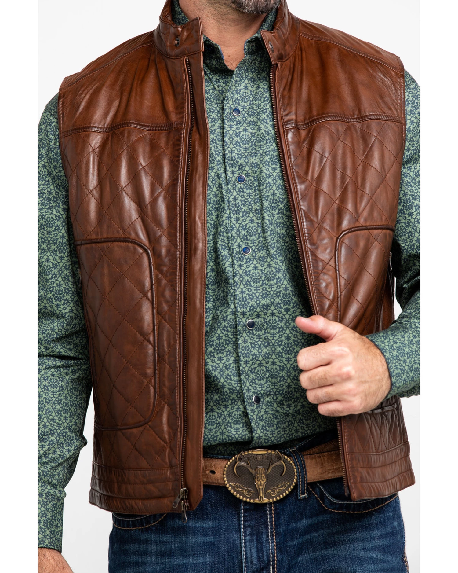Scully Leatherwear Men's Quilted Leather Vest - Image 4