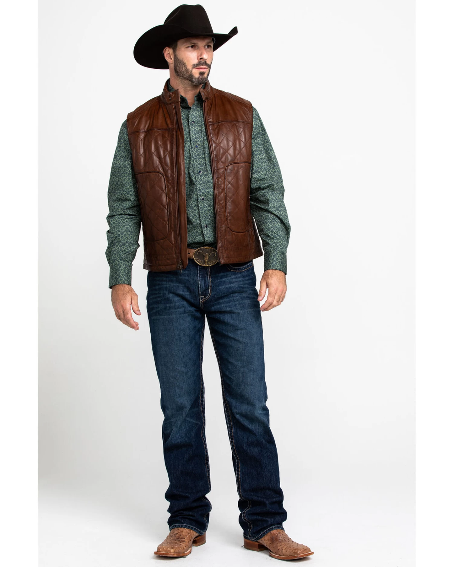 Scully Leatherwear Men's Quilted Leather Vest - Image 6