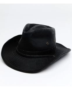 Hawx Men's Black Outback Weathered Cotton Sun Work Hat 