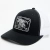 Lazy J Ranch Men's Black & White Elevation Cowhead Logo Patch Mesh-Back Ball Cap