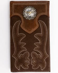Cody James Men's Boot Stitch Long Horn Leather Checkbook Wallet 