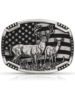 Montana Silversmiths Men's Matched Pair Deer Buckle