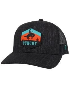 HOOey Men's Black Punchy Patch Logo Mesh Trucker Cap 
