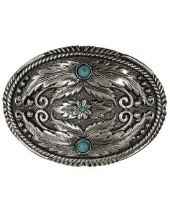 Cody James Men's Fancy Feathers Turquoise Buckle