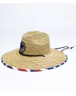 Cody James Men's USA Strong Lifeguard Straw Sun Hat