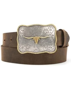 Cody James Men's Scalloped Longhorn Western Belt