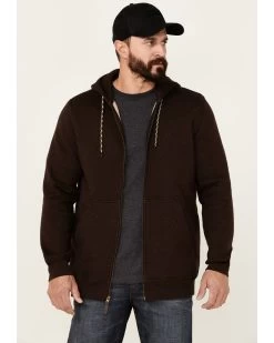 Moonshine Spirit Men's Brown Koa Wood Zip-Front Hooded Jacket