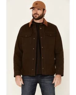 Pendleton Men's Solid Olive Canvas Snap-Down Shirt Jacket