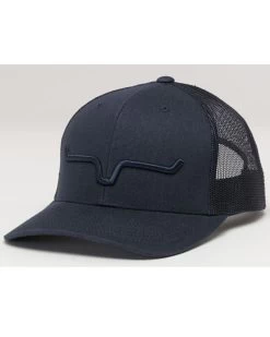 Kimes Ranch Men's Black Weekly Trucker Embroidered Logo Mesh-Back Ball Cap 