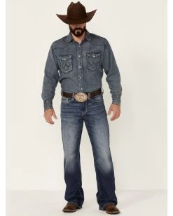 Cody James Men's Double Kicker Medium Dark Wash Stretch Relaxed Bootcut Jeans 