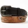 Moonshine Spirit Men's Embroidered Diamond Concho Leather Western Belt 