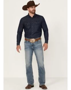 Cinch Men's Ian Medium Stonewash Performance Stretch Slim Bootcut Jeans 