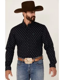Cinch Men's Modern Fit Geo Print Long Sleeve Button Down Western Shirt 