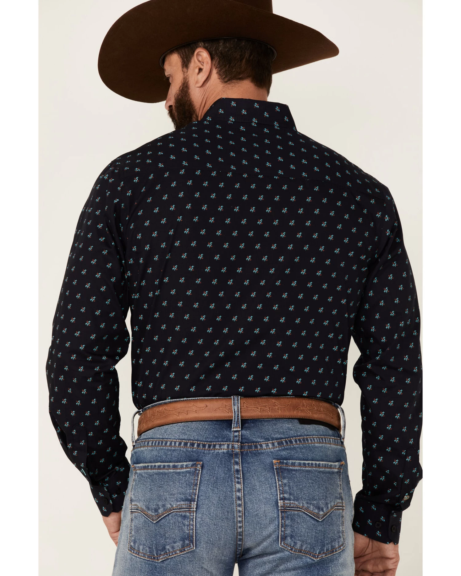 Cinch Men's Modern Fit Geo Print Long Sleeve Button Down Western Shirt - Image 4