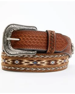 Cody James Men's Southwestern Concho Ribbon Inlay Belt