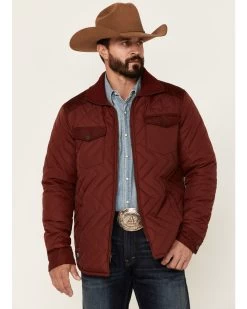 Kimes Ranch Men's Solid Burgundy Skink Zip-Front Quilted Jacket 
