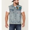 Wrangler X Fender Men's Cowboy Rockstar Patch Denim Vest