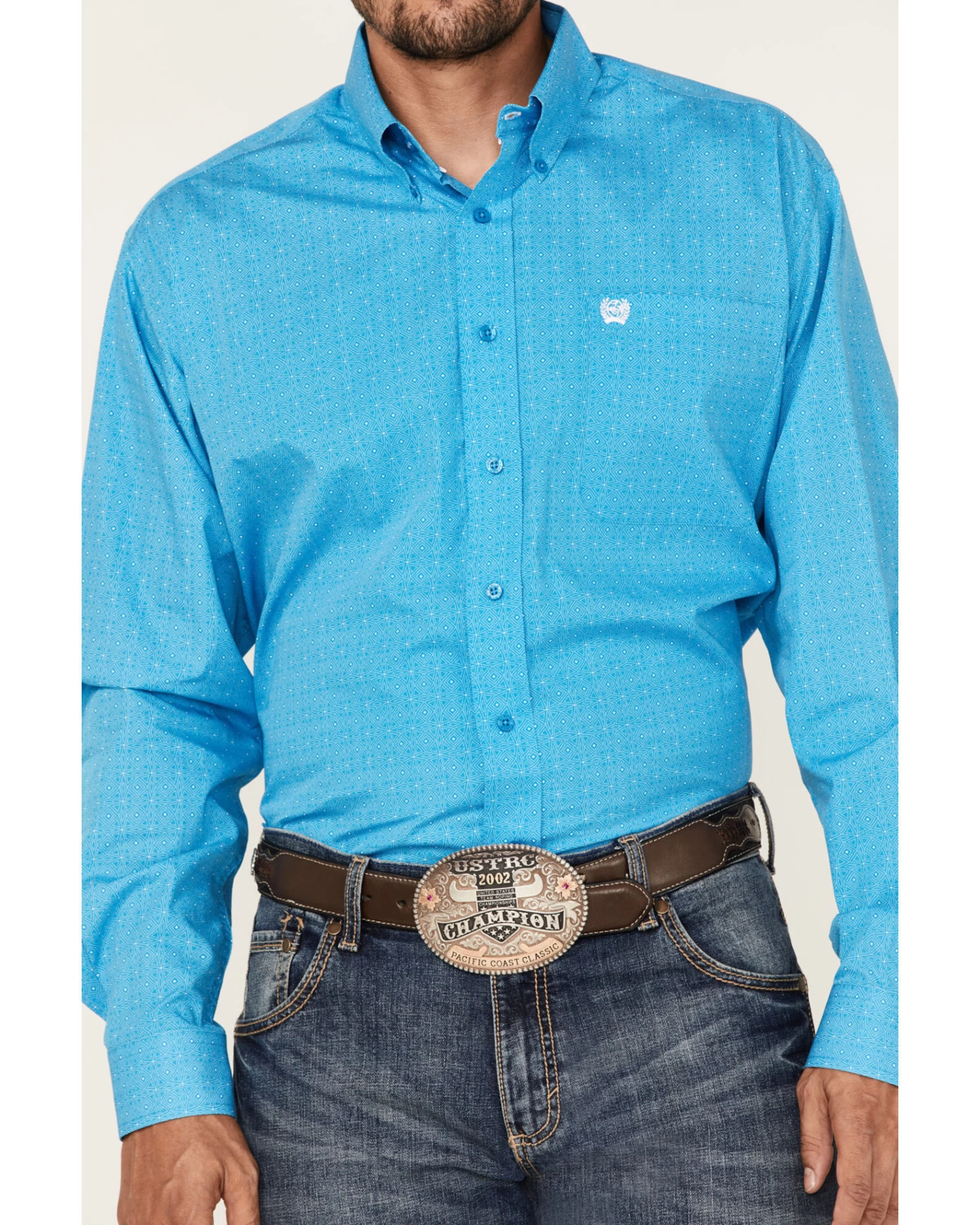 Cinch Men's Geo Print Long Sleeve Button Down Western Shirt - Image 3
