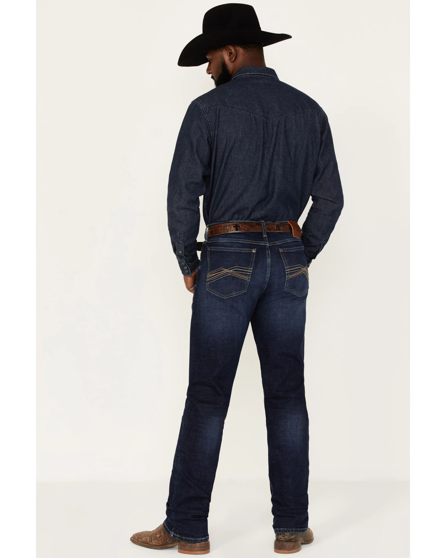 Wrangler 20X Men's Dawn Dark Wash Stretch Slim Straight Jeans - Image 3