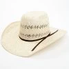 Rodeo King Men's 25X Ramie Natural Broken Horn Brim Straw Western Hat 
