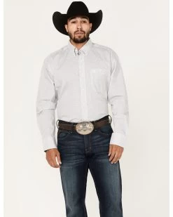 George Strait By Wrangler Men's Medallion Geo Print Button Down Western Shirt 