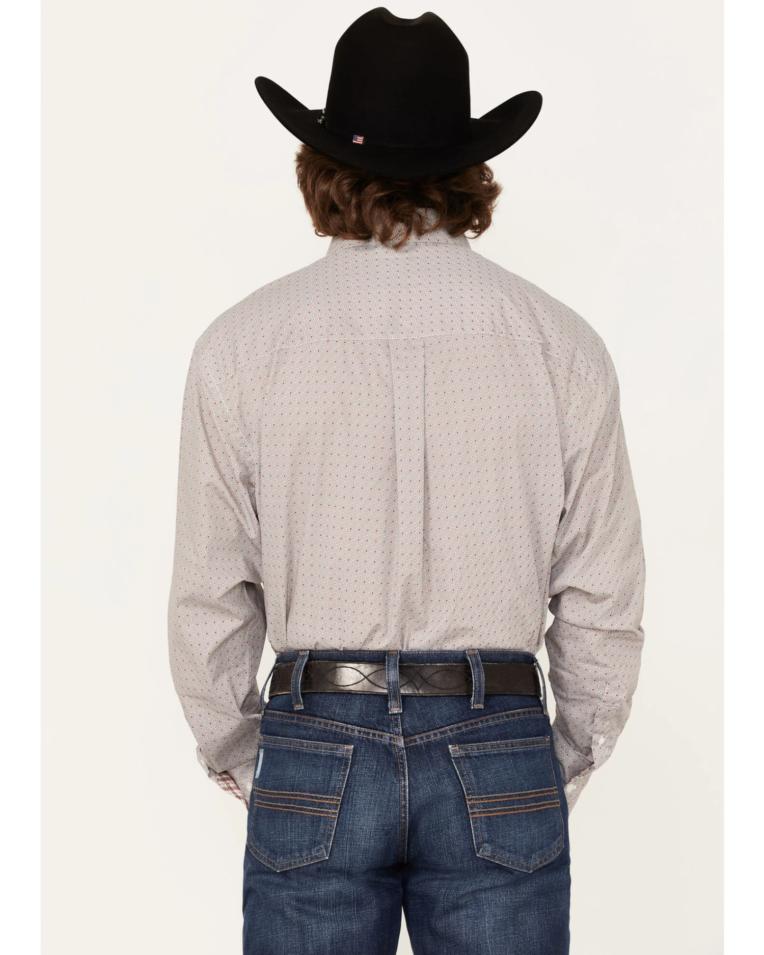 George Strait By Wrangler Men's Lone Sleeve Two Pocket Button Down Print Western Shirt - Big & Tall - Image 4