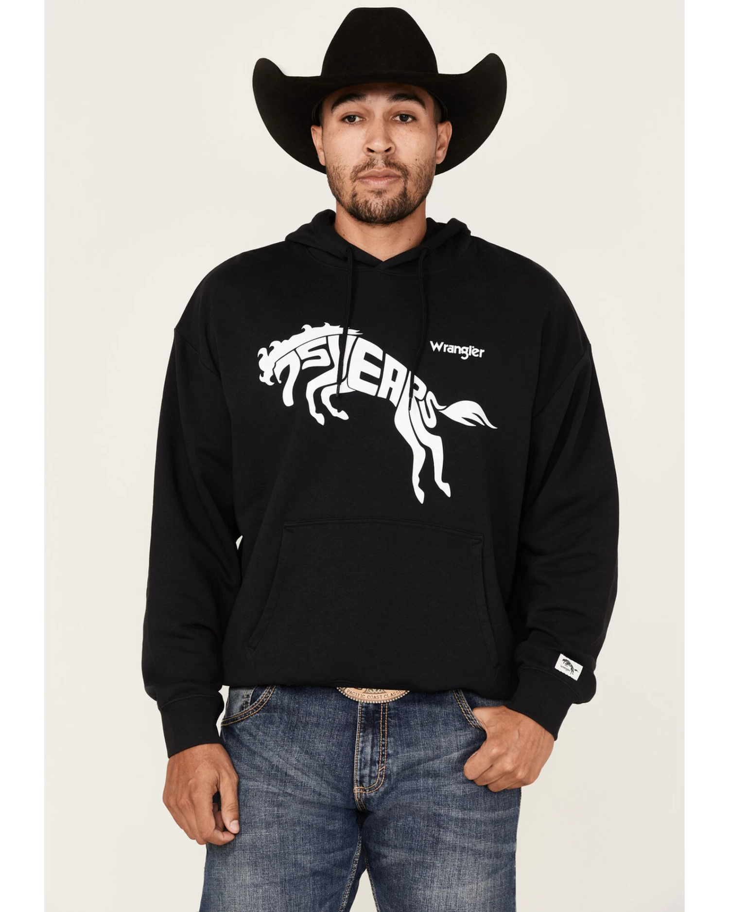 Wrangler Men's 75 Years Black Horse Graphic Hooded SweatshirtÂ