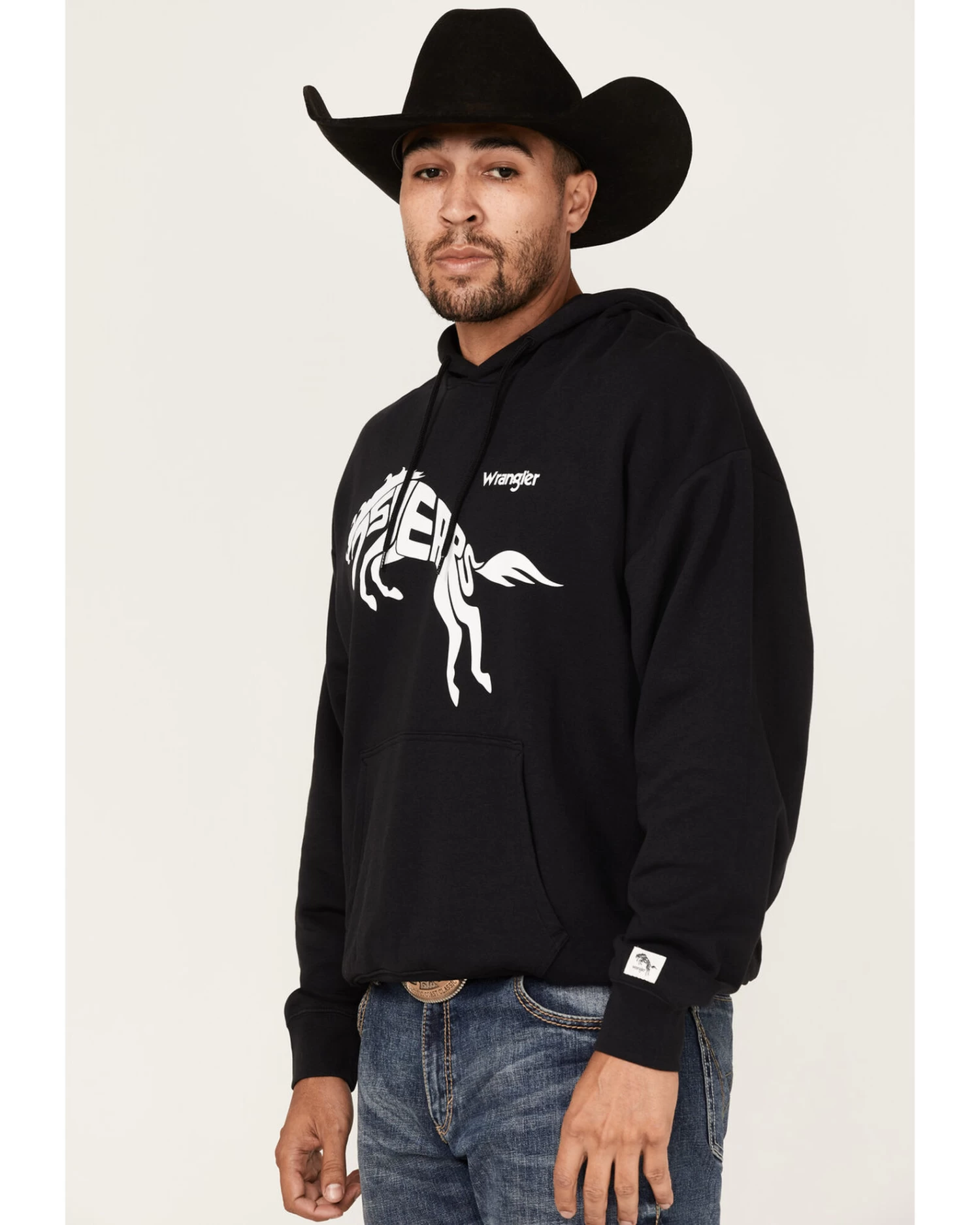 Wrangler Men's 75 Years Black Horse Graphic Hooded Sweatshirt - Image 2