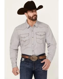 Kimes Ranch Men's Grimes Denim Long Sleeve Pearl Snap Western Shirt 