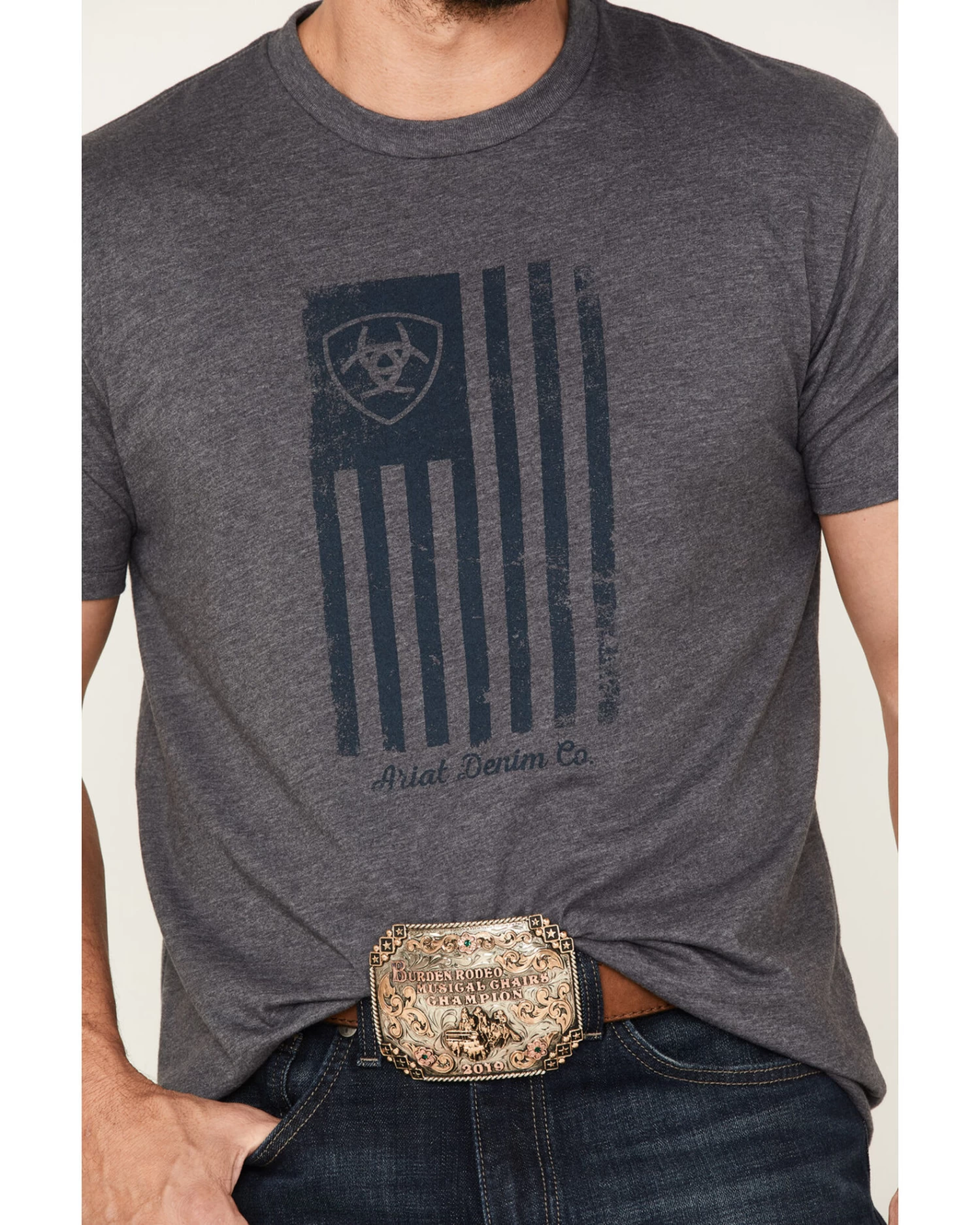Ariat Men's Faded Flag Graphic T-Shirt - Image 3