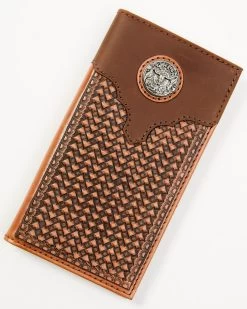 Cody James Men's Longhorn Concho Tooled Leather Rodeo Wallet