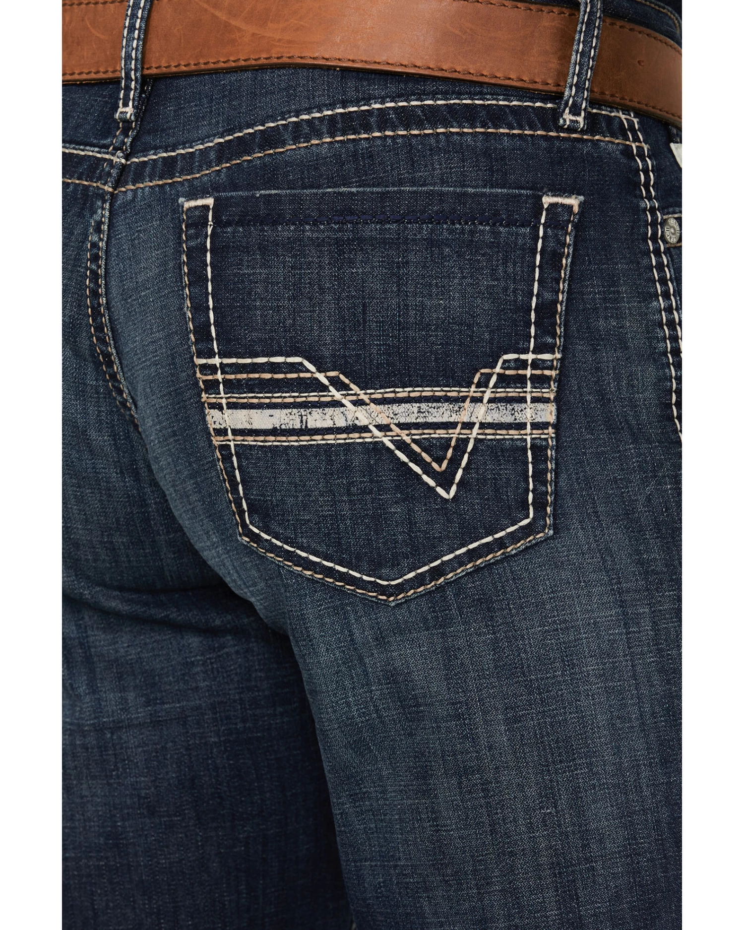 Cinch Men's Grant Dark Stonewash Relaxed Bootcut Stretch Performance Jeans - Image 4