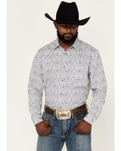 Gibson Men's Lava Lamp Floral Print Button Down Western Shirt 