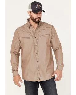 Moonshine Spirit Men's Thunder Road Solid Long Sleeve Snap Western Shirt 